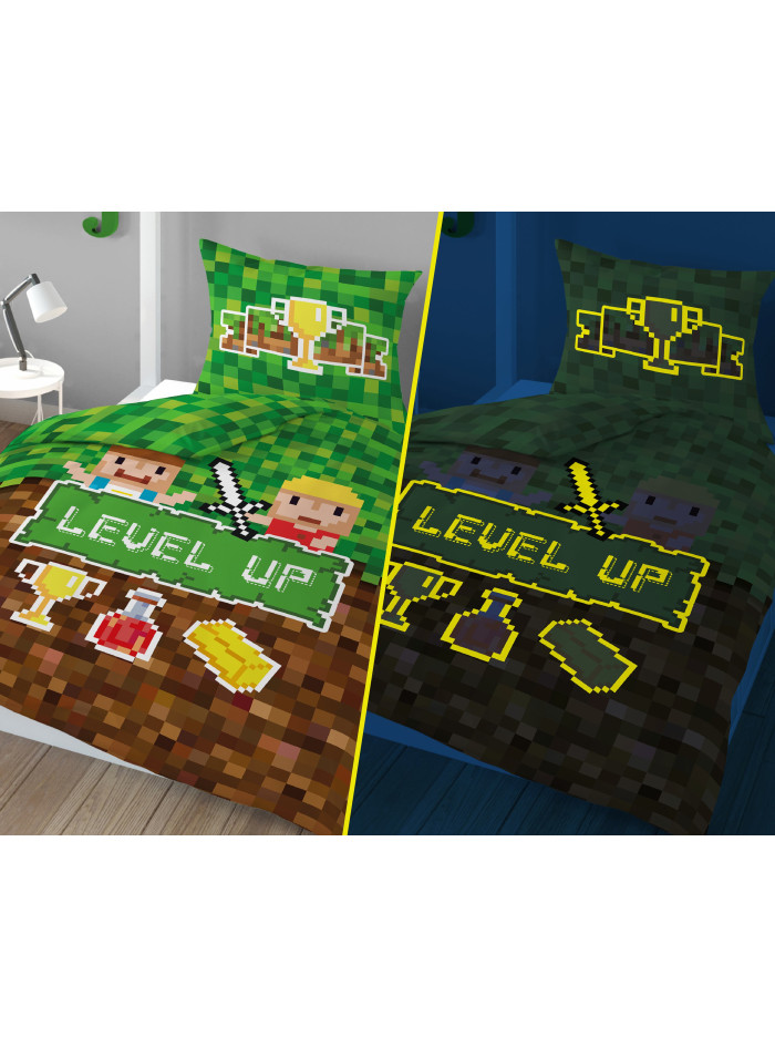 POŚCIEL 140x200 ŚWIECĄCA W CIEMNOŚCI LEVEL UP POTION