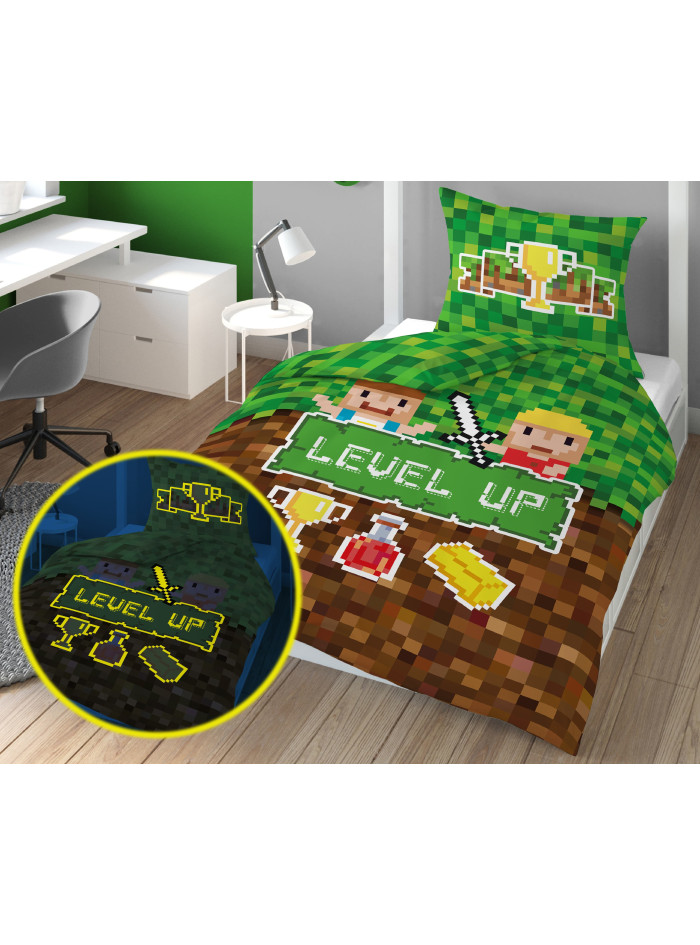 POŚCIEL 140x200 ŚWIECĄCA W CIEMNOŚCI LEVEL UP POTION