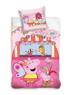 POŚCIEL BAWEŁNIANA 140x200 ŚWINKA PEPPA GEORGE RÓŻOWA