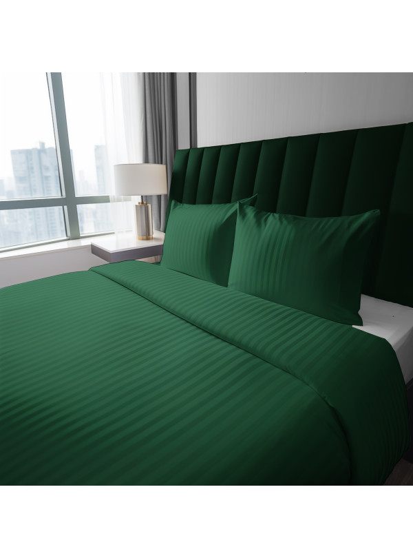 POŚCIEL 160x200 CIEMNOZIELONA Z ADAMASZKU