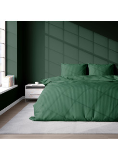 POŚCIEL 160x200 CIEMNOZIELONA Z ADAMASZKU 2