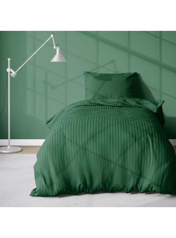 POŚCIEL 160x200 CIEMNOZIELONA Z ADAMASZKU
