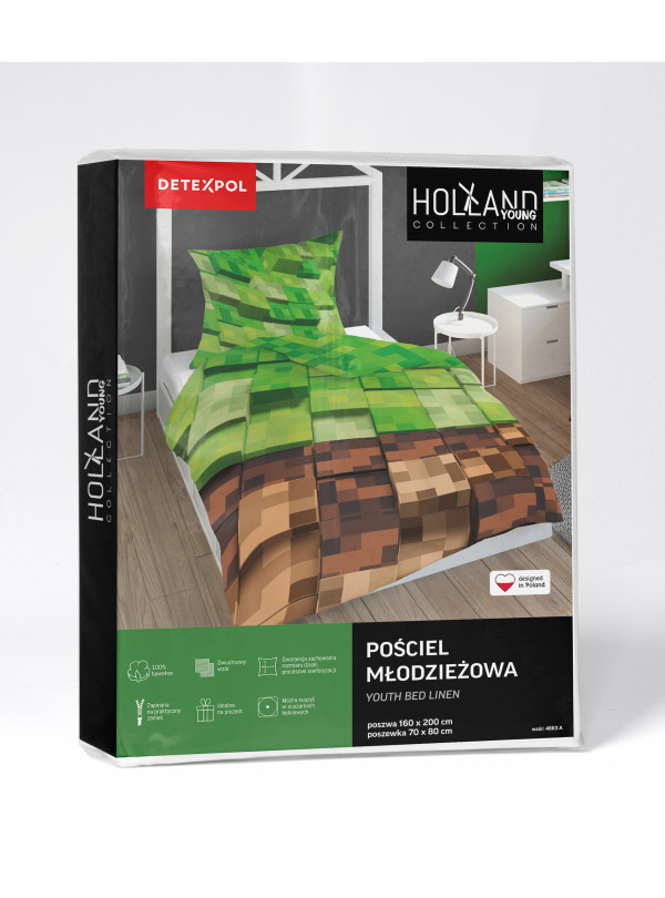 POŚCIEL MŁODZIEŻOWA 160x200 3D DLA GRACZA PIXELE