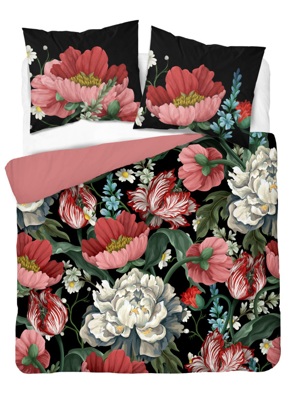 POŚCIEL BAWEŁNIANA 160x200 OBRAZ OLEJNY KWIATY