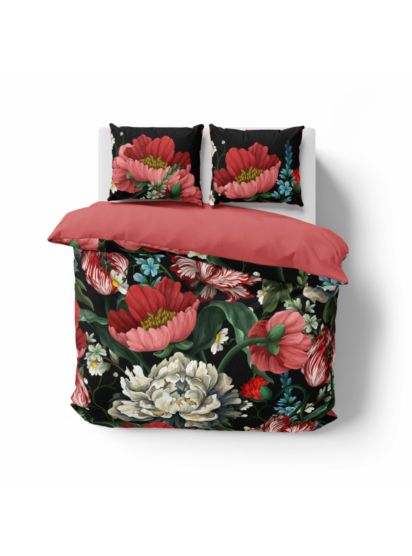 POŚCIEL BAWEŁNIANA 200x220 OBRAZ OLEJNY KWIATY