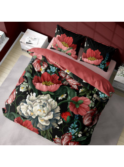 POŚCIEL BAWEŁNIANA 200x220 OBRAZ OLEJNY KWIATY 2