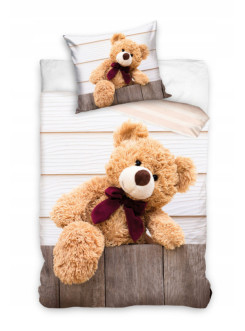 POŚCIEL BAWEŁNIANA 140x200 Z MISIEM SŁODKI MIŚ