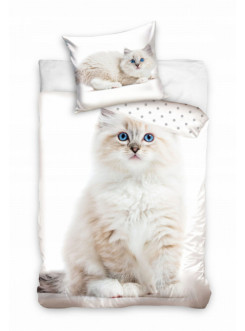 POŚCIEL BAWEŁNIANA 160x200 Z KOTEM KOT KOTEK