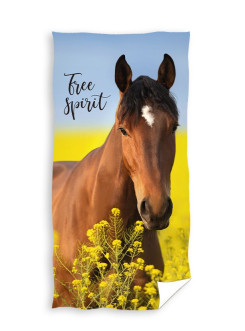 RĘCZNIK 70x140 KĄPIELOWY PLAŻOWY BAWEŁNIANY KOŃ Z KONIEM KN-02