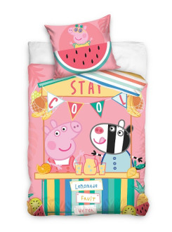 POŚCIEL BAWEŁNIANA 160x200 ŚWINKA PEPPA RÓŻOWA