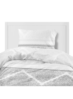 POŚCIEL FLANELOWA 200x220 GEOMETRYCZNA SZARA 2