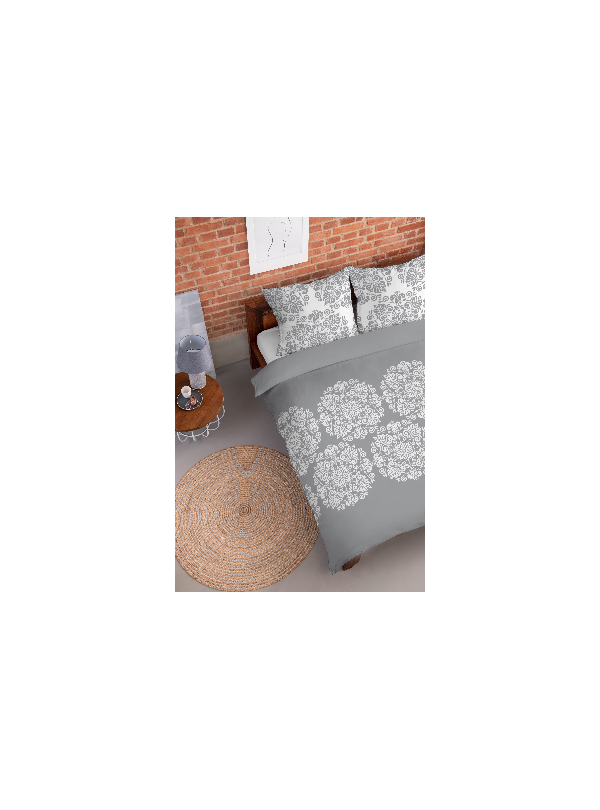 POŚCIEL FLANELOWA 160x200 SZARA GEOMETRYCZNA FLANELA