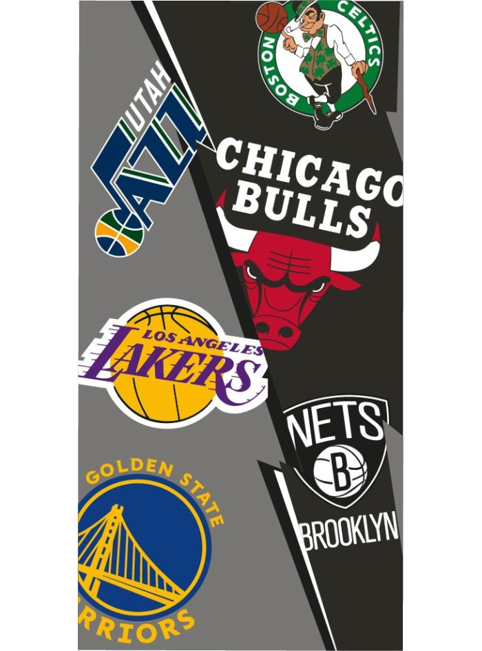 DUŻY RĘCZNIK PLAŻOWY 70x140 LAKERS NBA CHICAGO BULLS NETS KOSZYKÓWKA
