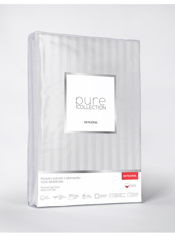 KOMPLET POŚCIELI POŚCIEL 200x220 ADAMASZEK SREBRNA SILVER HOTELOWA PREMIUM
