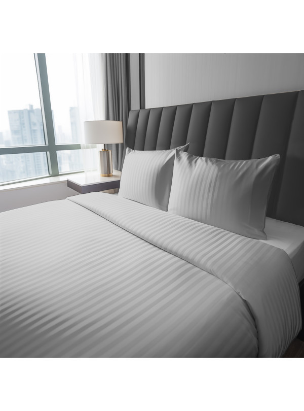 KOMPLET POŚCIELI POŚCIEL 200x220 ADAMASZEK SREBRNA SILVER HOTELOWA PREMIUM