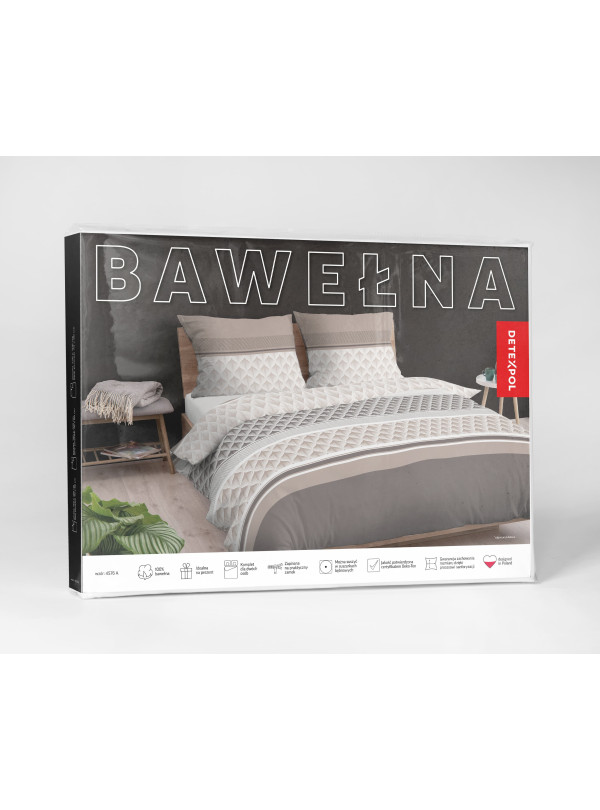 POŚCIEL BAWEŁNIANA 200x220 BEŻOWA 4576_A