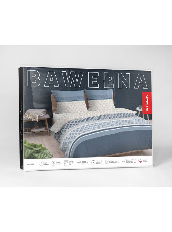 POŚCIEL BAWEŁNIANA 180x200 NIEBIESKA