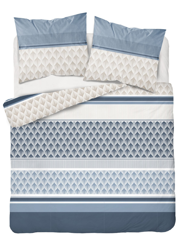 POŚCIEL BAWEŁNIANA 180x200 NIEBIESKA