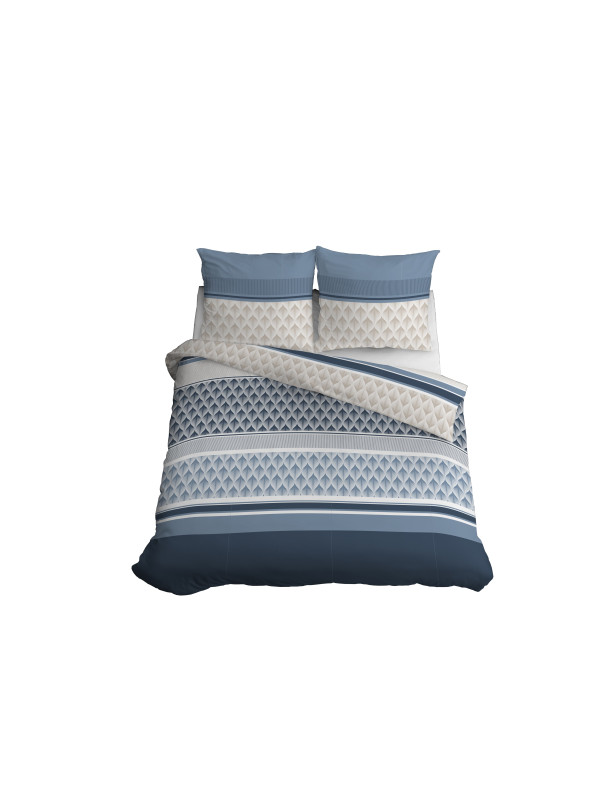 POŚCIEL BAWEŁNIANA 180x200 NIEBIESKA