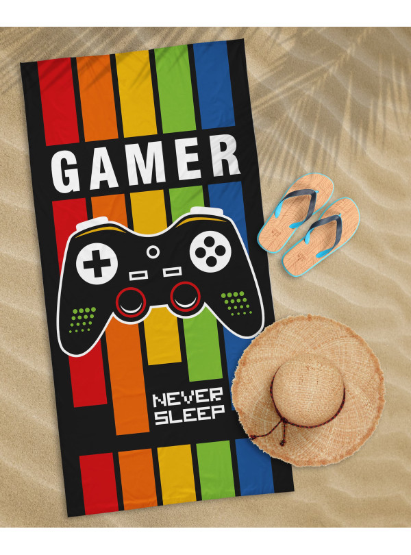 DUŻY RĘCZNIK BAWEŁNIANY KĄPIELOWY PLAŻOWY 70x140 DLA GRACZA GAMER