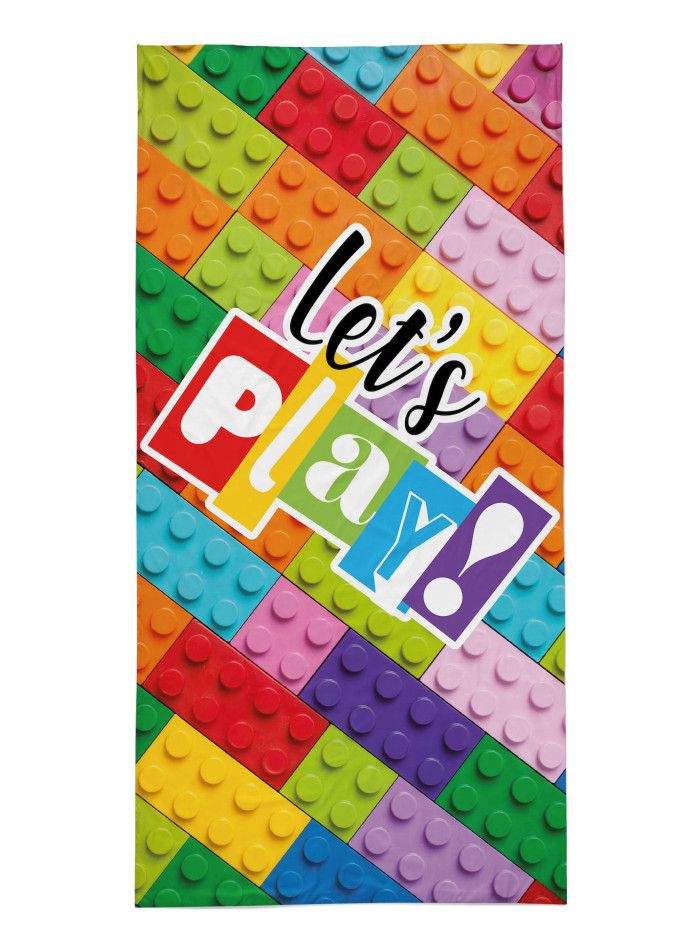 DUŻY RĘCZNIK BAWEŁNIANY KĄPIELOWY PLAŻOWY 70x140 KLOCKI LETS PLAY