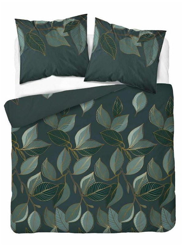 POŚCIEL SATYNA BAWEŁNIANA 180x200 LIŚCIE