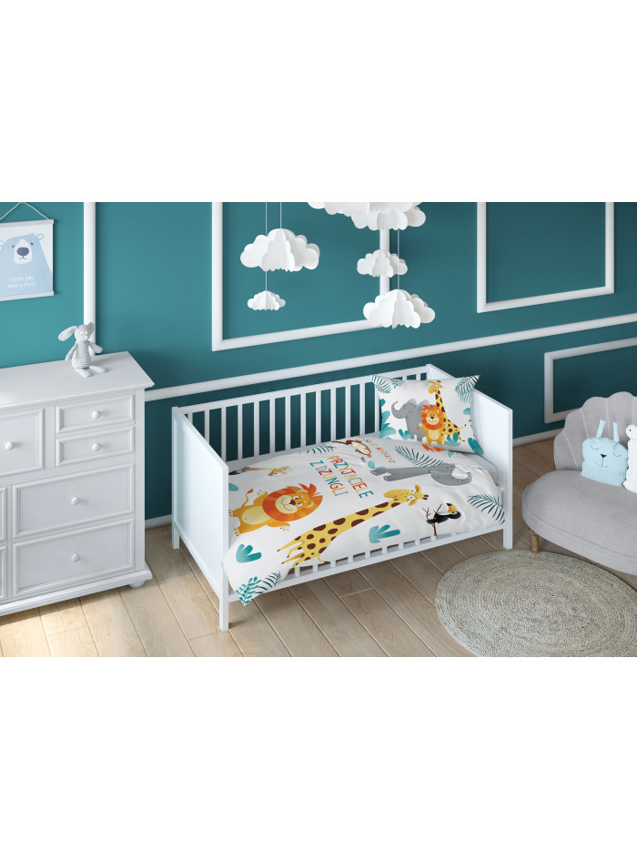 POŚCIEL DO ŁÓŻECZKA 90x120 PRZYJACIELE Z DŻUNGLI