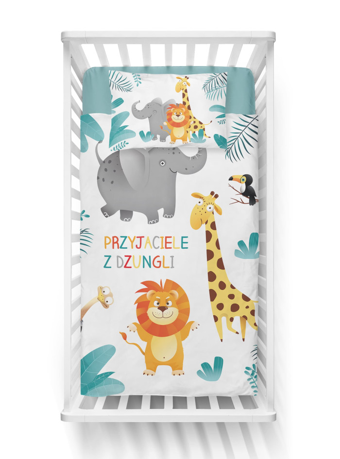 POŚCIEL DO ŁÓŻECZKA 90x120 PRZYJACIELE Z DŻUNGLI