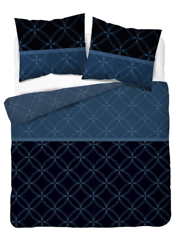 POŚCIEL SATYNA BAWEŁNIANA 160x200 NIEBIESKA