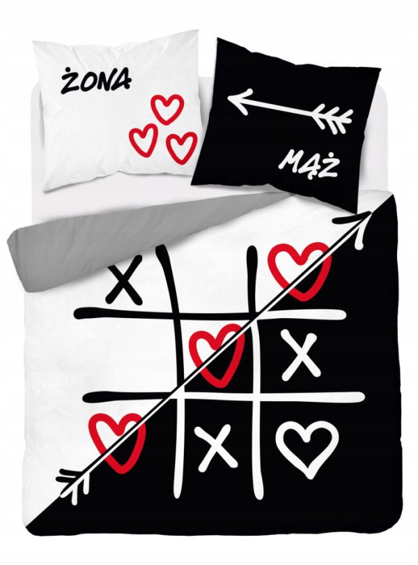 POŚCIEL BAWEŁNIANA 220x200 MĄŻ ŻONA PREZENT ŚLUB