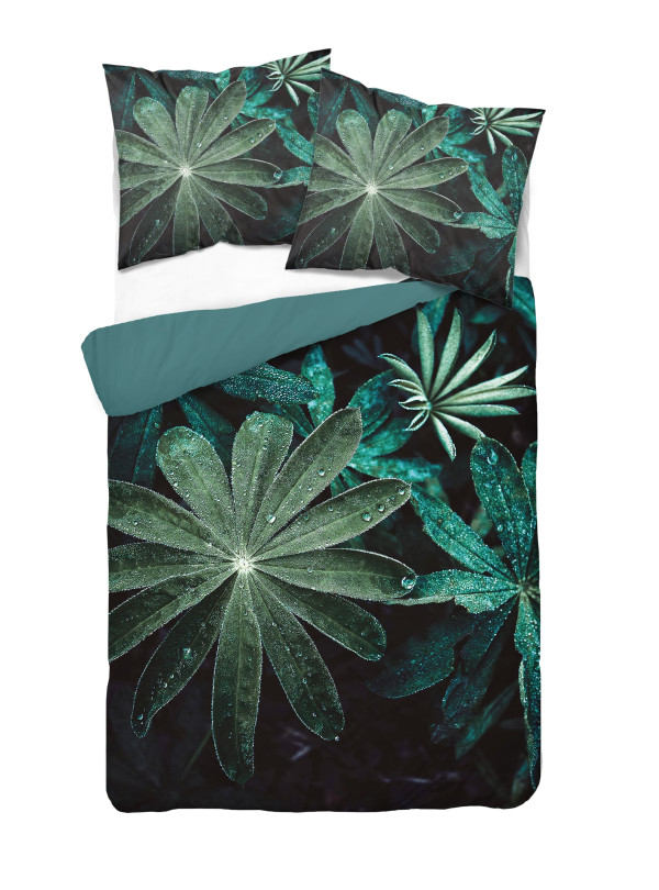 KOMPLET POŚCIELI 160x200 DWUSTRONNA 3D ROSA NA LIŚCIU