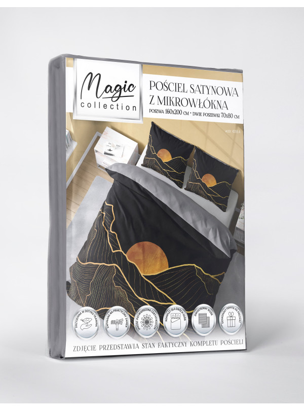 KOMPLET POŚCIELI 160x200 DWUSTRONNA 3D SŁOŃCE ZA GÓRAMI