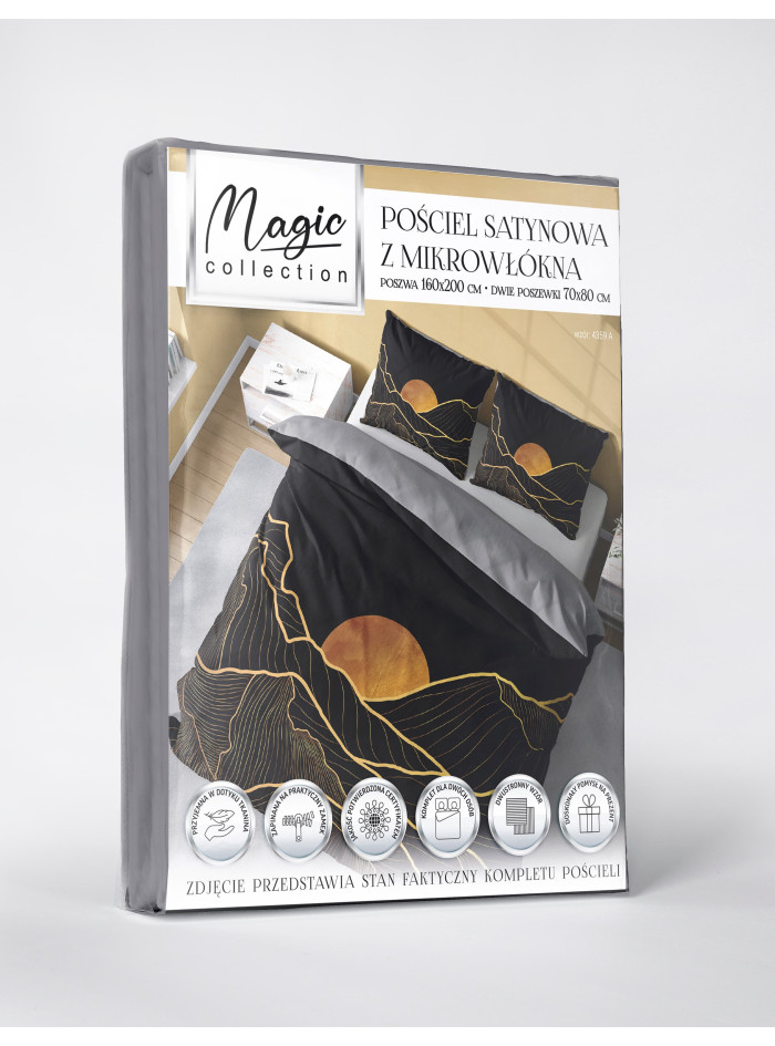 KOMPLET POŚCIELI 160x200 DWUSTRONNA 3D SŁOŃCE ZA GÓRAMI