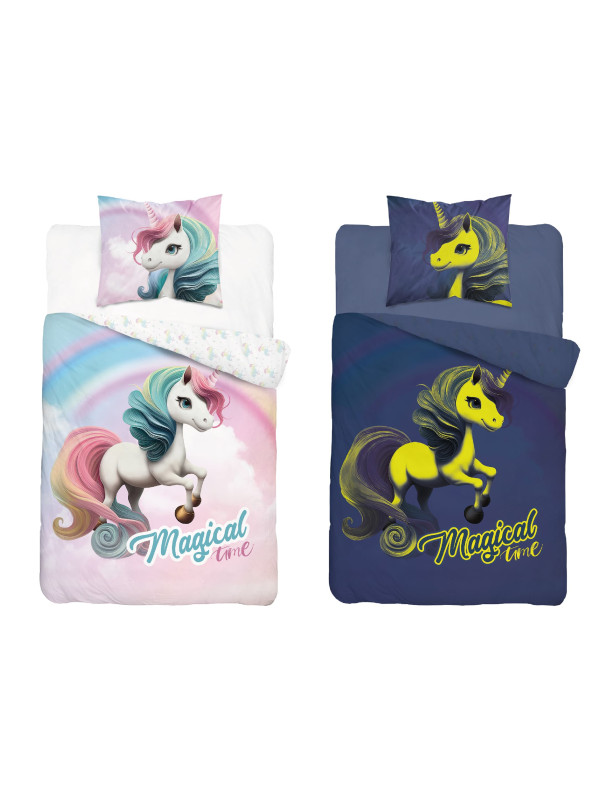 POŚCIEL 140x200 ŚWIECĄCA W CIEMNOŚCI JEDNOROŻEC 4760_A