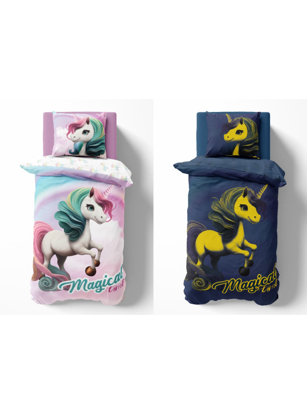 POŚCIEL 160x200 ŚWIECĄCA W CIEMNOŚCI JEDNOROŻEC 4760_A