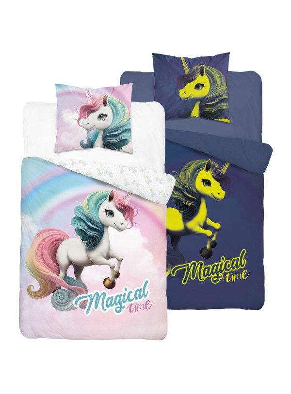 POŚCIEL 160x200 ŚWIECĄCA W CIEMNOŚCI JEDNOROŻEC 4760_A