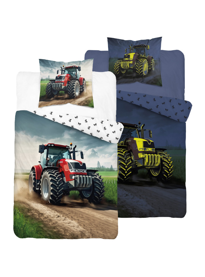 POŚCIEL 140x200 ŚWIECĄCA W CIEMNOŚCI TRAKTOR 4764_A