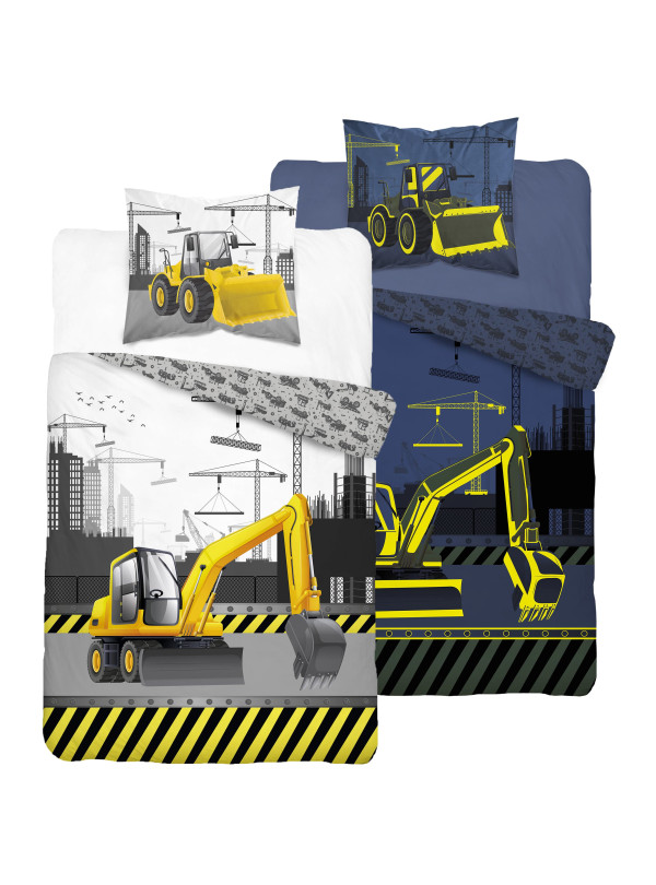 POŚCIEL 140x200 ŚWIECĄCA W CIEMNOŚCI BUDOWA KOPARKA 4762_A