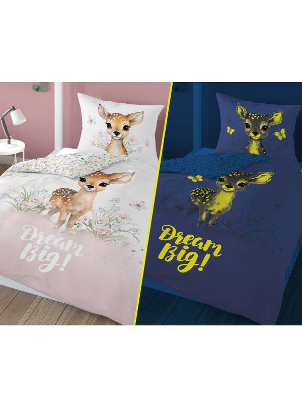 POŚCIEL 160x200 ŚWIECĄCA W CIEMNOŚCI SARENKA JELONEK