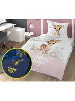 POŚCIEL 140x200 ŚWIECĄCA W CIEMNOŚCI SARENKA JELONEK