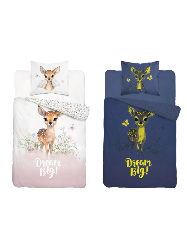 POŚCIEL 140x200 ŚWIECĄCA W CIEMNOŚCI SARENKA JELONEK