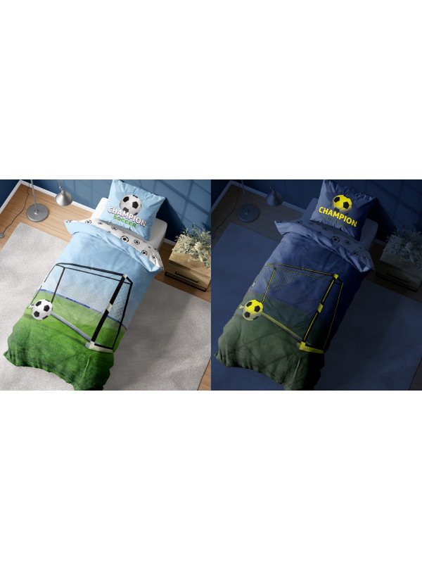 POŚCIEL 140x200 ŚWIECĄCA W CIEMNOŚCI DLA PIŁKARZA 4756_A