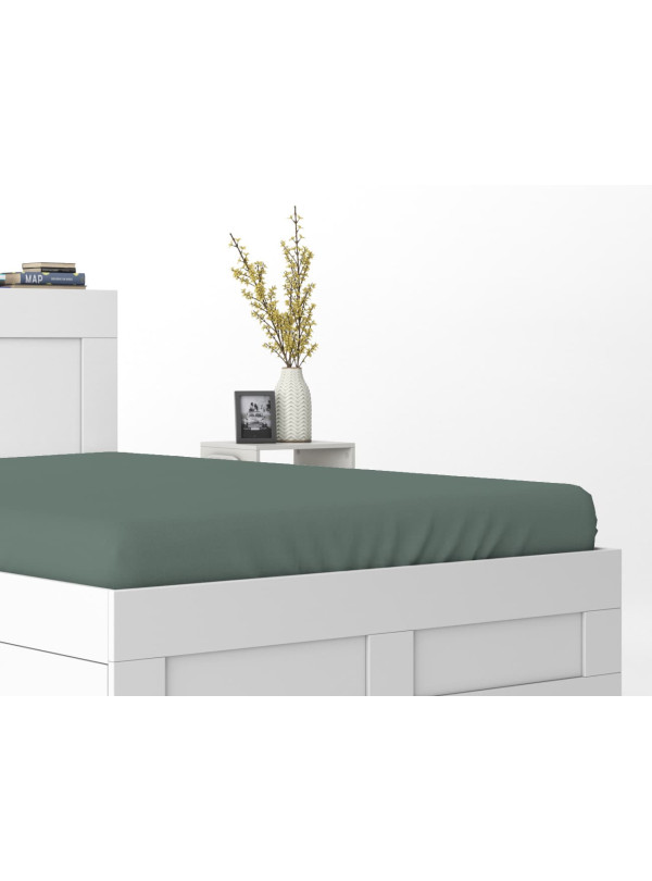 Prześcieradło Satynowe 160x200 Bez Gumki Oliwkowe