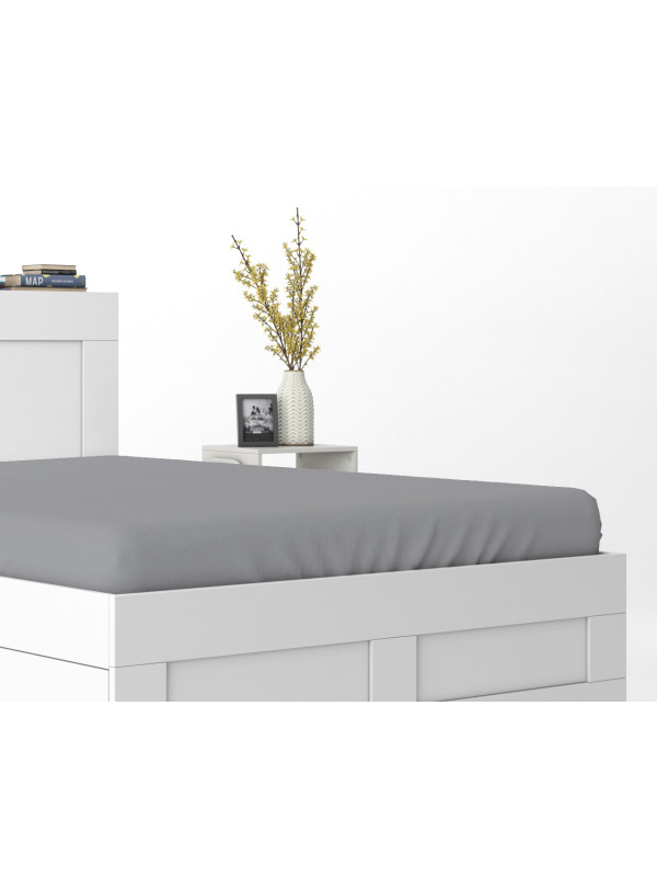 Prześcieradło Satynowe 160x200 Bez Gumki Szare