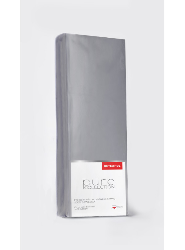 Prześcieradło Satynowe 200x220 Bez Gumki Szare