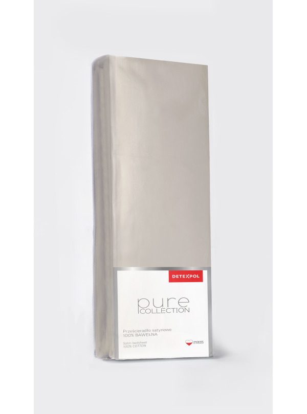 Prześcieradło Satynowe 200x220 Bez Gumki Beżowe