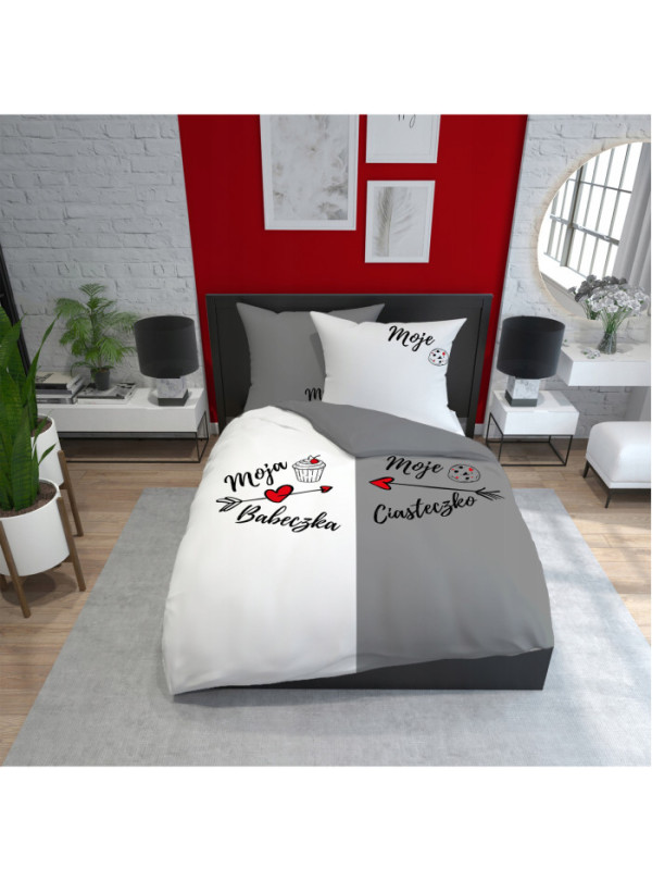 POŚCIEL BAWEŁNIANA 160x200 MOJA BABECZKA MOJE CIASTECZKO