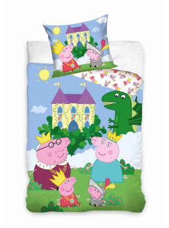 POŚCIEL DLA DZIECI 140x200 ŚWINKA PEPPA GEORGE MAMA TATA ŚWINKA