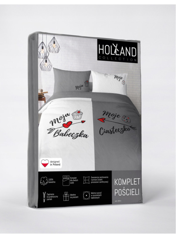 POŚCIEL BAWEŁNIANA 160x200 MOJA BABECZKA MOJE CIASTECZKO