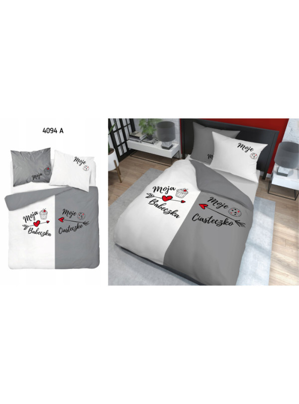 POŚCIEL BAWEŁNIANA 160x200 MOJA BABECZKA MOJE CIASTECZKO
